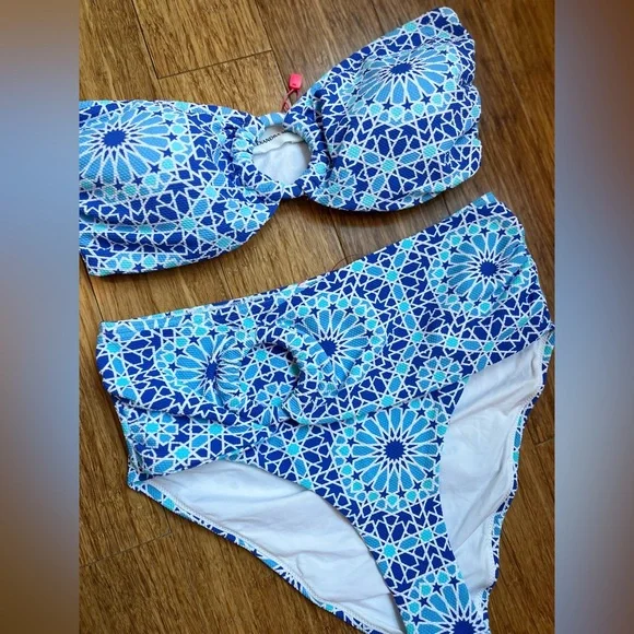 Alexandra Miro high-rise bikini Dorit Blue Print New - Picture 6 of 14